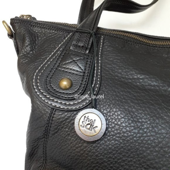 The Sak Iris Black Pebbled Leather Tote Bag - Picture 3 of 16